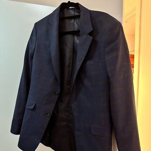 2 piece Zara Suit plaid blue